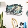 Cartoon Realistic Dinosaur Breaking Through Wall Self Adhesive Wall Sticker for Kids Room Kindergarten Decor