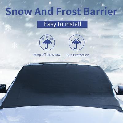 Cross-border Hot Selling 600d Oxford Cloth Snow Block Front Windshield Cover Rear Windshield Cover Universal Half Car Cover
