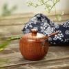 Japanese Style Wooden Seasoning Jar Condiment Shaker Spice Box Seasoning Jar with Lid Household Kitchen Storage Supplies