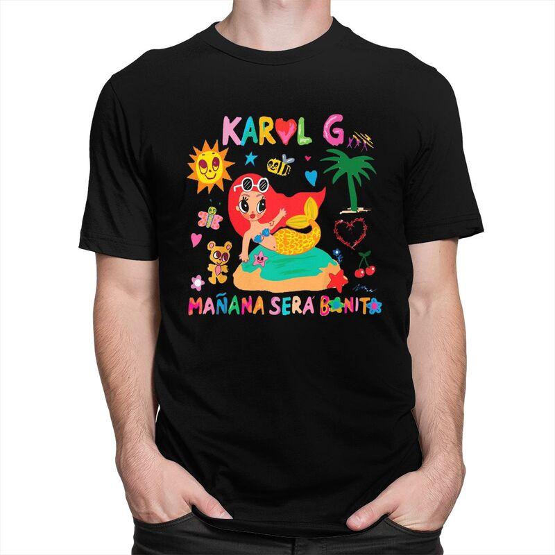 Custom Reggaeton Music Karol G Manana Sera Bonito Tshirts for Men Short Sleeves T Shirt Cool Tshirts Slim Fit 100 Cotton Tees