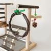 Stable Pet Parrot Training Stand Parrot Bird Training Stand Bird Cage Perch with Feeding Cups Swing Standing Wood Toy