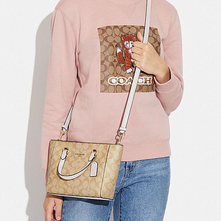 New COACH Alice Leather Shoulder Bag, Crossbody Bag, Handbag Trumpets Women's Light Brown CA613-IMDQC