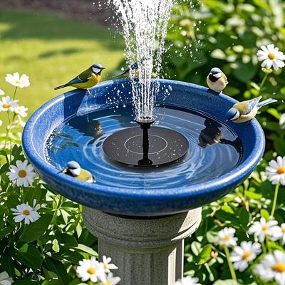Automatische fontein op zonne-energie, voor blauw vogelbad voor tuinen, vijvers, aquaria en buiten voor continue waterstroom, vogelbad