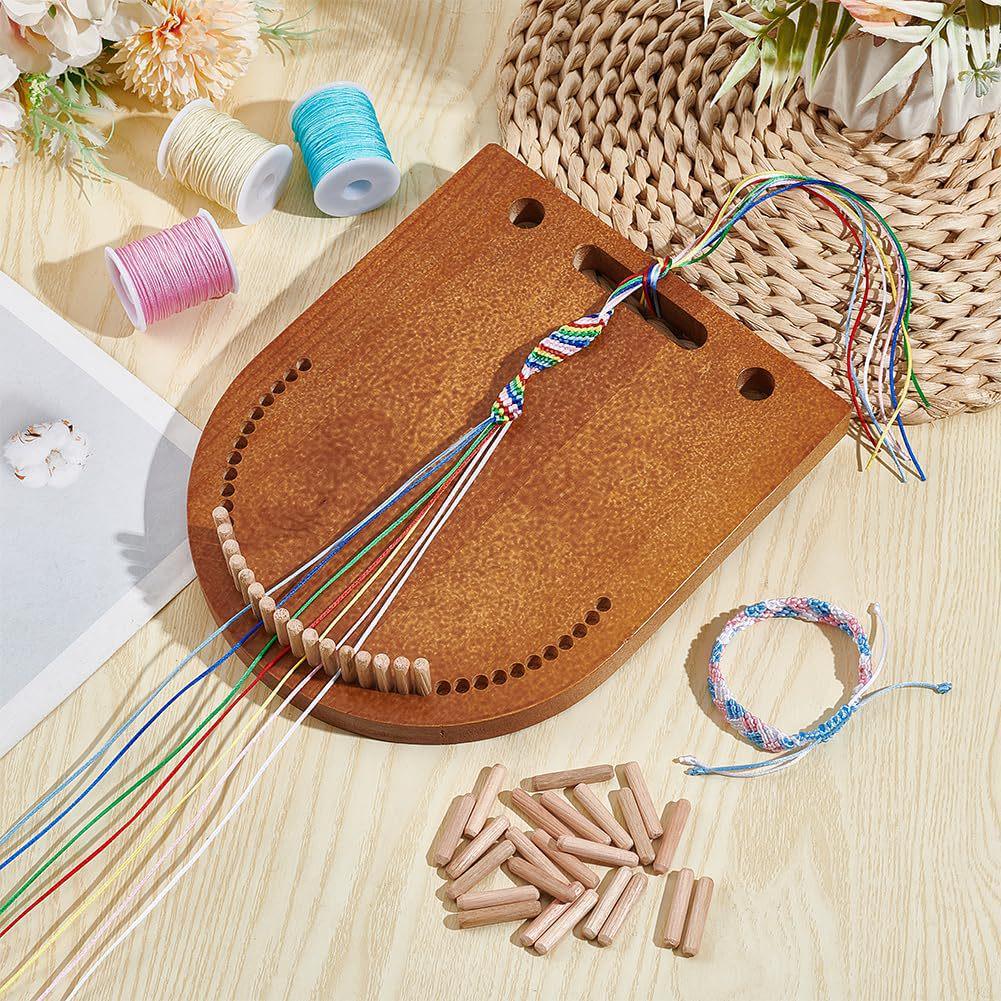 Wooden Bracelet Braiding Tool: DIY Hand-Woven Wristband Craft