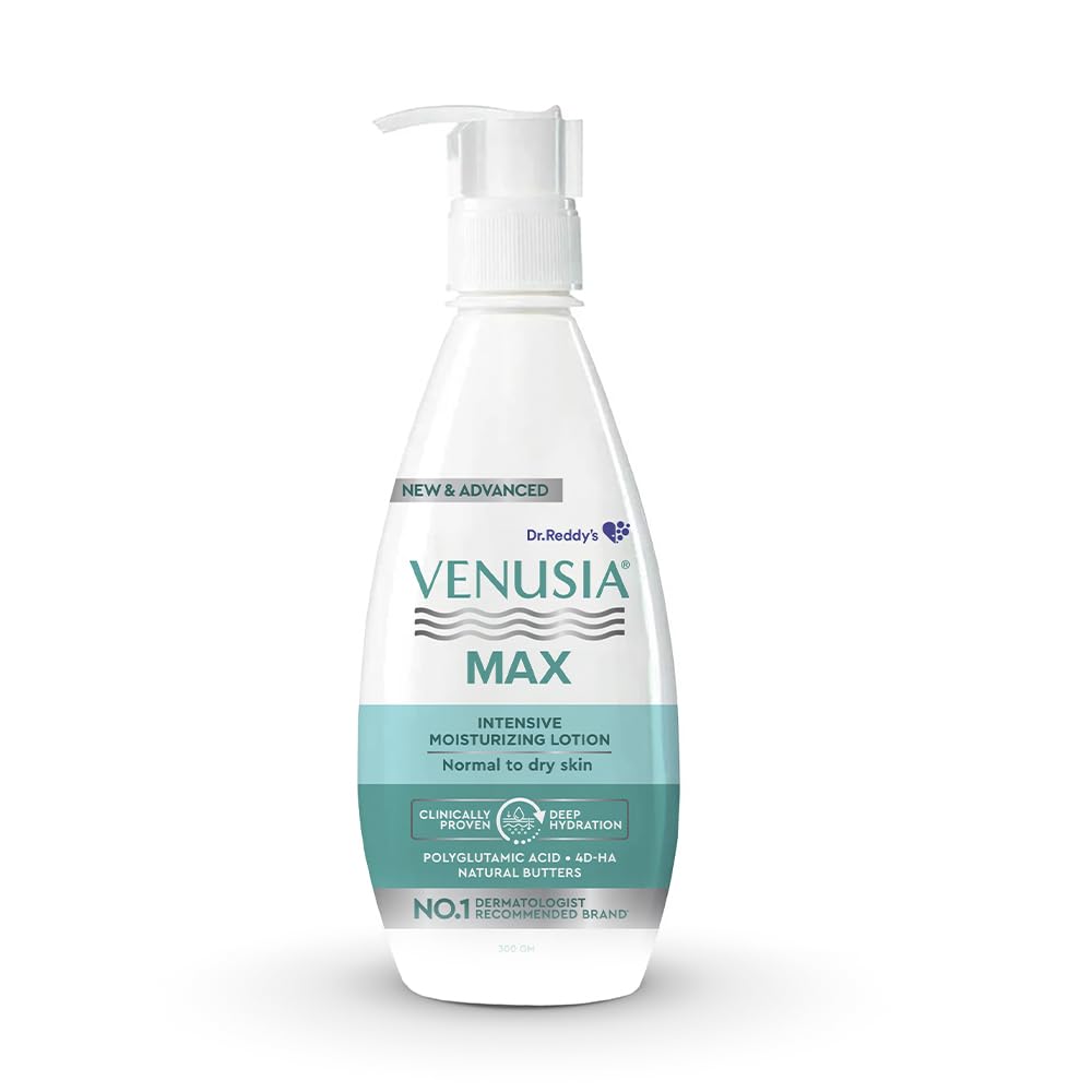 Dr. Reddy's Venusia Max Intensive Moisturizing Lotion for Normal to Dry skin |Body lotion I Advanced formula with 4D Hyaluronic Acid , Cocoa Butter, S