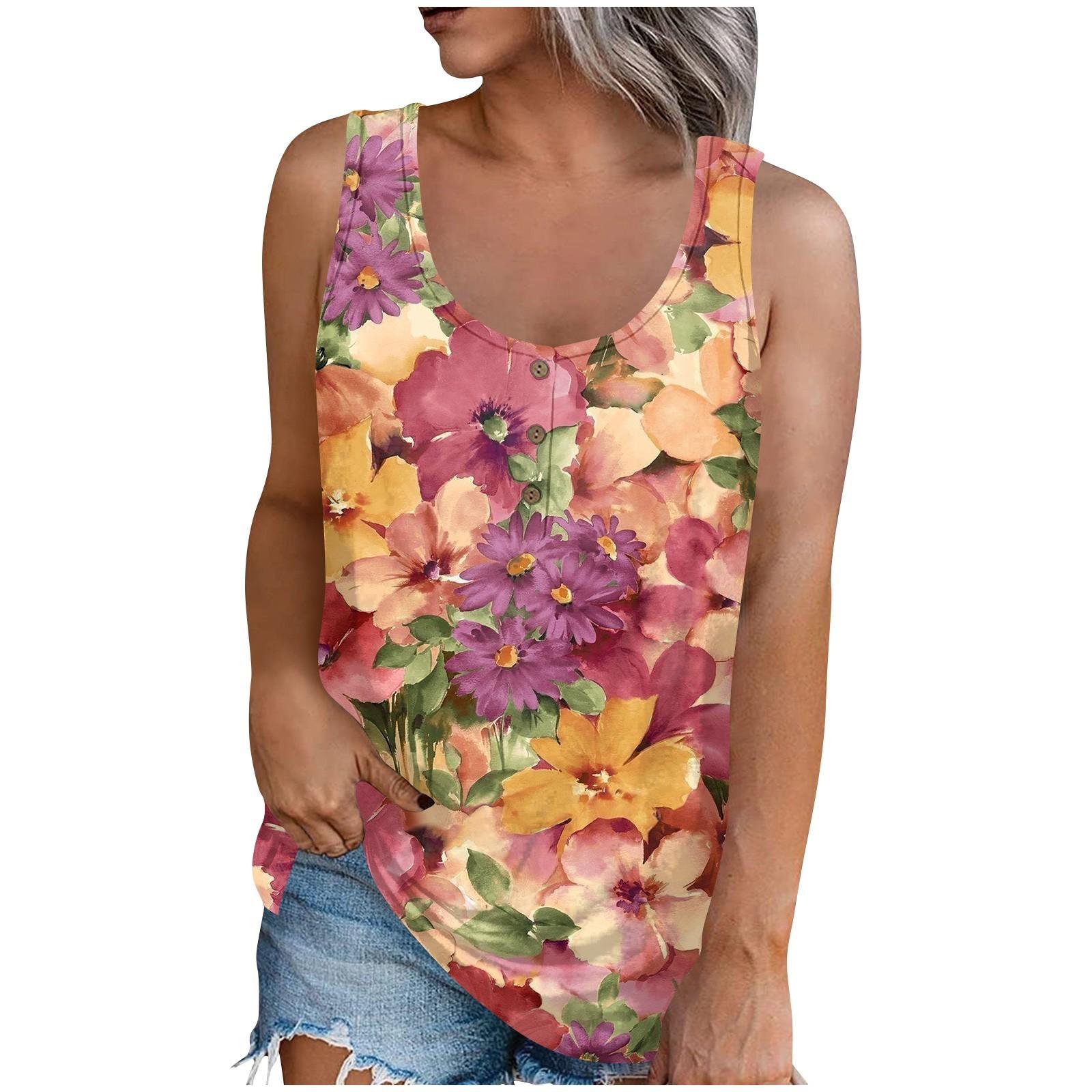 

Женская мода, летняя майка с круглым вырезом, легкая майка без рукавов с принтом L оранжевый