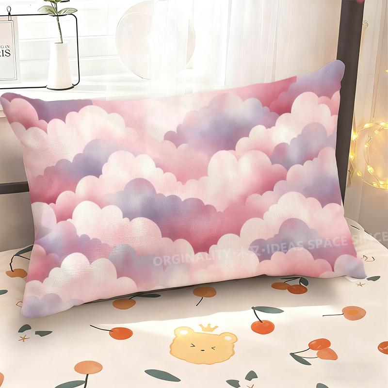 Pink Clouds Patterned Pillowcase Suitable For Sofa Bedroom Car Pillow Cover Cushion Rectangular Back Cushion