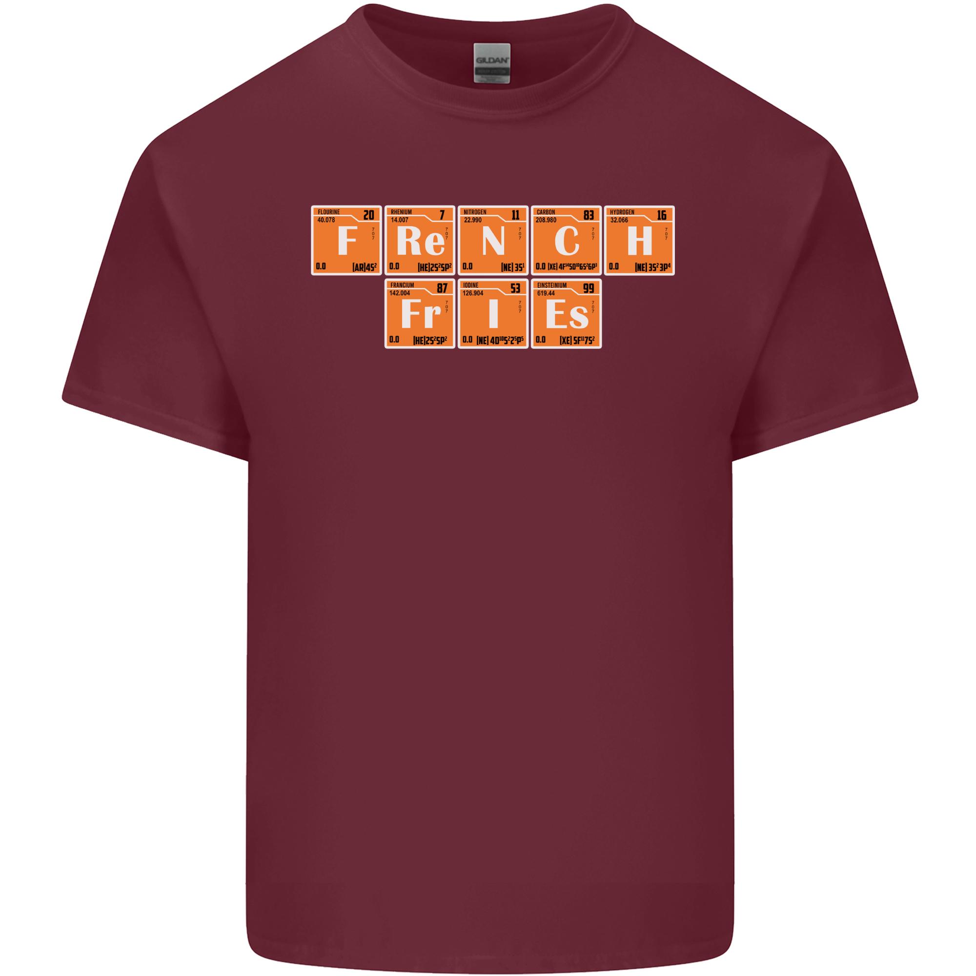 French Fries Periodic Table Chemistry Funny Unisexs Light Cotton TShirt S