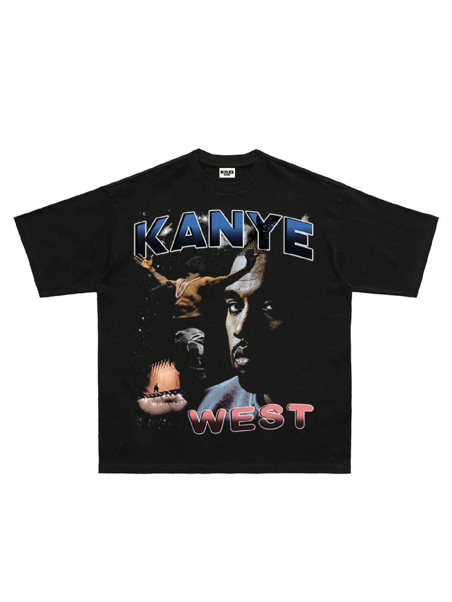 Hip HIPHOP Vintage Portrait Vintage Short Sleeve Rap T-Shirt Loose Rap Ted S разноцветный
