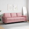 Vidaxl 3-Seater Sofa, Pink, 180 Cm, Upholstered In Velvet