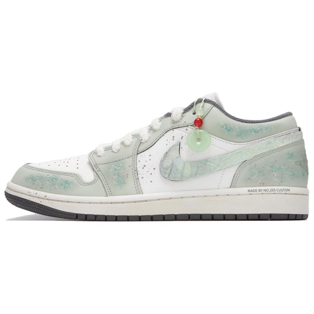 Jordan Air Jordan 1 Abrasion Resistant Abrasion Resistant Low Top Vintage Basketball Shoes Men's Lake Green 553558-044(Teamfour-)