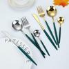 24pcs Black Western Dinnerware Set Stainless Steel Cutlery Set Fork Knife Spoon Tableware Set Flatware Set Silverware Set
