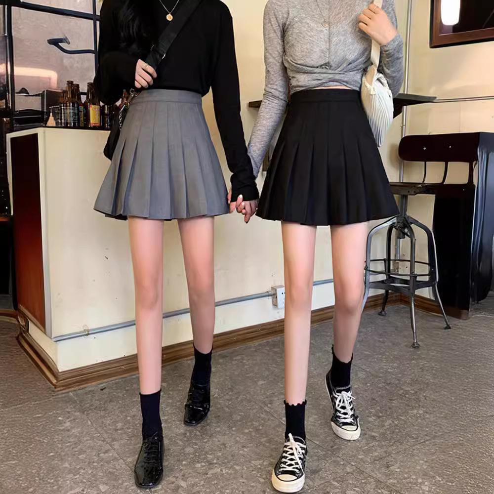 Summer Lightweight Pleated Skirt A-line Skirt for Women High-waisted Slimming Short Skirt JK Schoolgirl Style Petite Suit Skirt