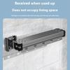2 Sections Folding Balcony Clothes Drying Rack Wall Mounted Retractable Clothing Pole