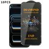 10pcs Full-Screen Diamond-Studded Silkscreen High-Definition Anti-Static Tempered Glass Film