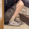 Punk Ballet Silver Mary Jane Single Shoes Women's 2025 Summer Breathable New Sandals Casual Shallow Mouth German Training Shoes