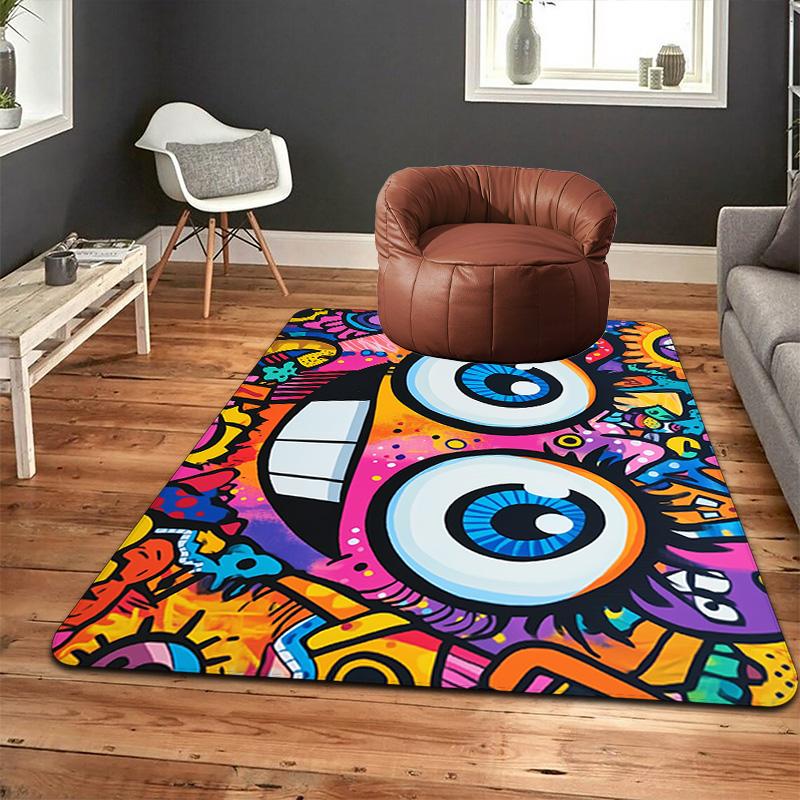 Colorful Graffiti Art Rug Floor Mat for Living Room or Bedroom Soft and Comfortable Carpet a Gift for Birthday and Holiday.MFF0918164