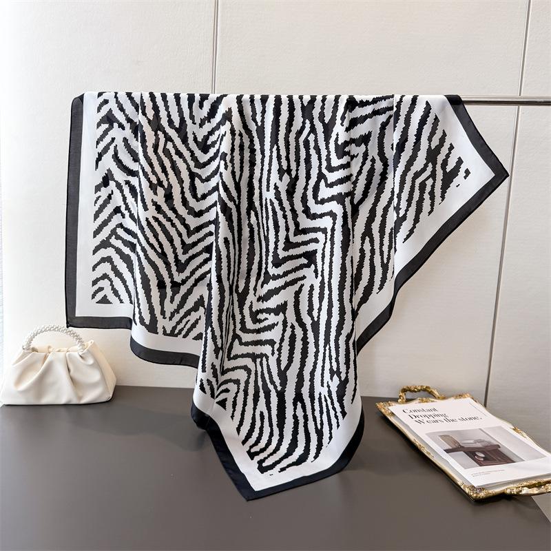 Simple High-End Simulation Silk Printing Large Square Scarf Silk Scarf Shawl Headscarf Beach Scarf Neck Protection Scarf