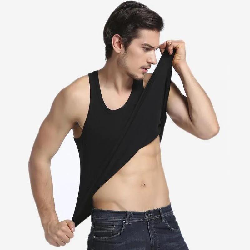 

Mens Solid Color U-Neck High Stretch Tank Top M