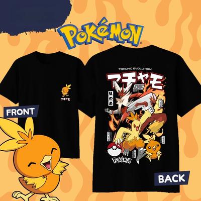 T-shirt en Coton Pokémon Torchic Évolution pour l'Été 2026 Mode Décontractée Cosplay à Manches Courtes pour Hommes et Femmes