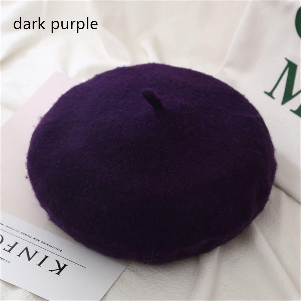 Wool Beret Hats Women Winter French Hat Girls Solid Color Fashion Autumn Winter Beret Hat For Women Flat Cap Hat Felt Berets