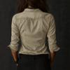 Women's Long Sleeve Shirt with Open Collar and Side Pockets In Khaki