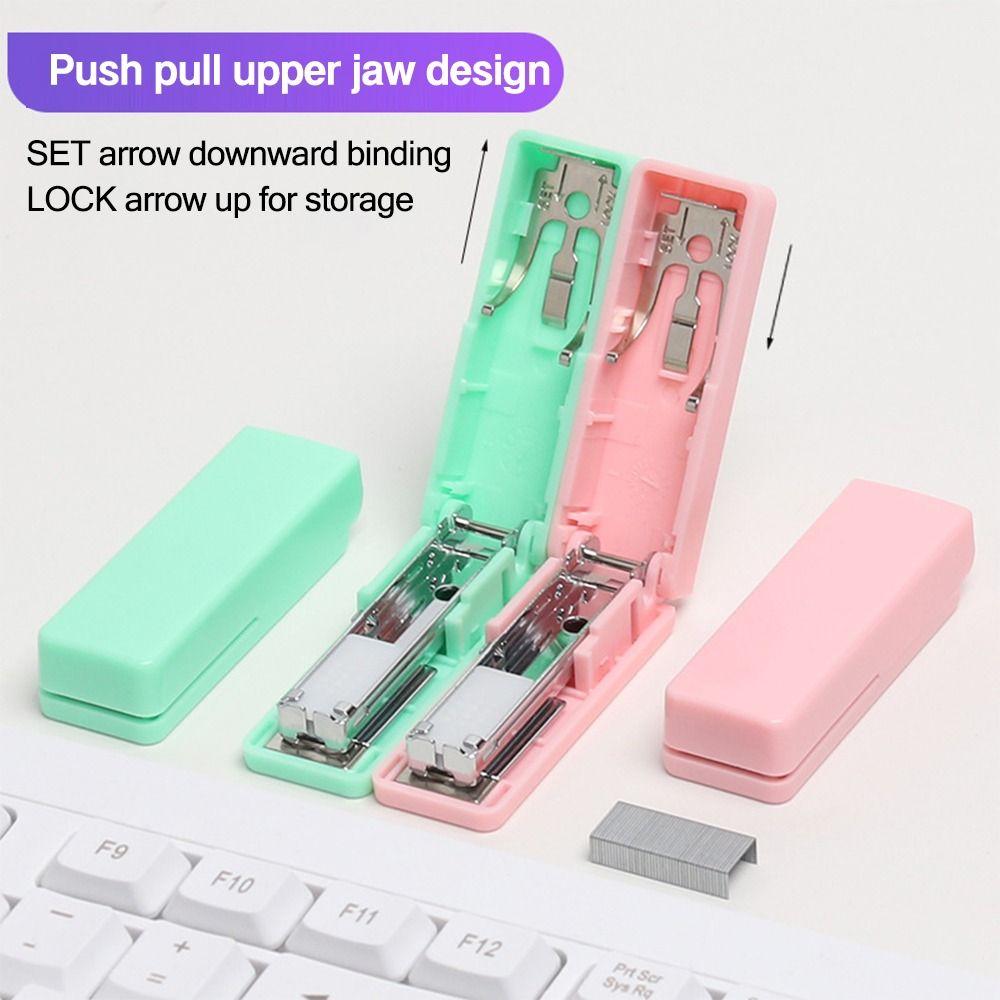 Candy Color Small Stapler Metal Manual Binding Tool Portable Bookbinding Machine  School Office