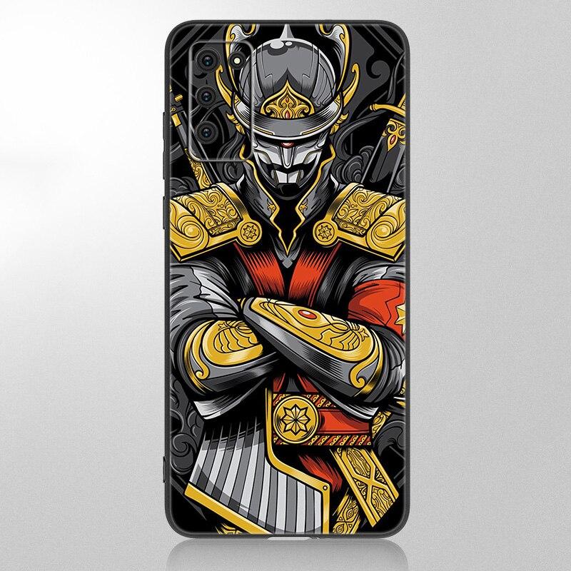 Japanese Samurai Phone Case For Samsung Galaxy A12 A02S A22 A32 A52 A72 A71 A51 A41 A31 A21 A11 A50 A70 A10S A20S Black Cover