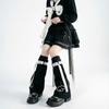 Trendy Fashion Knee Length Flared Leg Sleeves for Women Japanese Harajuku Aesthetic Wing Embroidered Leg Warmers Socks
