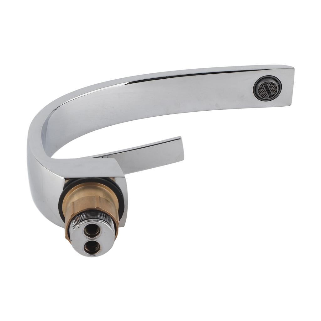 G1/2 Curve Design Faucet Basin Hot Cold Water Mixer Tap Single Handle Sink Faucet with Hose