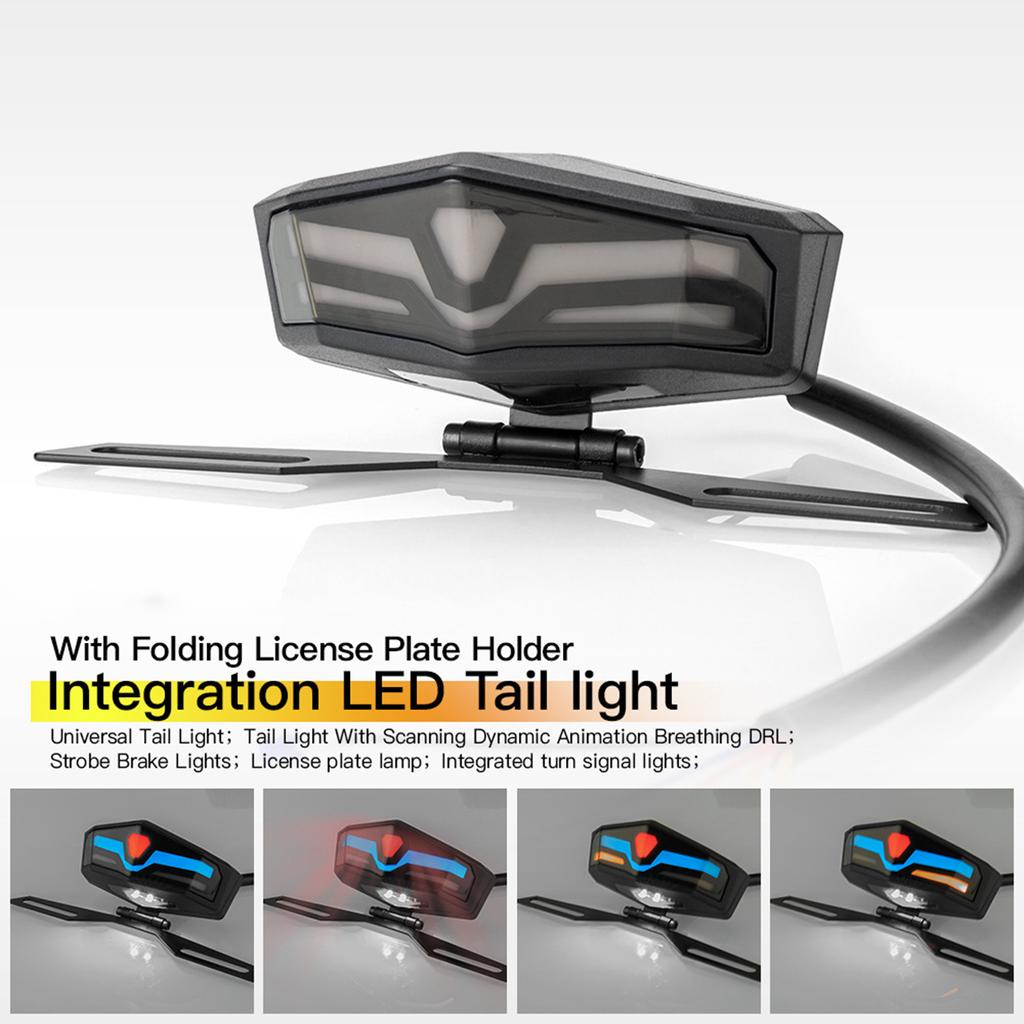 Universal LED Tail Light Integrated Running Lamp Brake & Turn Signal Light with License Plate