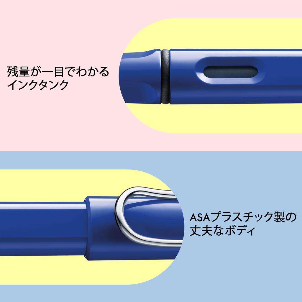 LAMY Safari Blue Fountain Pen Ergonomic Grip and Polished Steel Nib Size M Ideal for Writing and Calligraphy Includes LAMY T10 Blue Ink Cartridge -