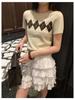 Qiumeng DT ETOLIE Korean Style White Women's Elastic Waist Puffy Casual Short Skirt