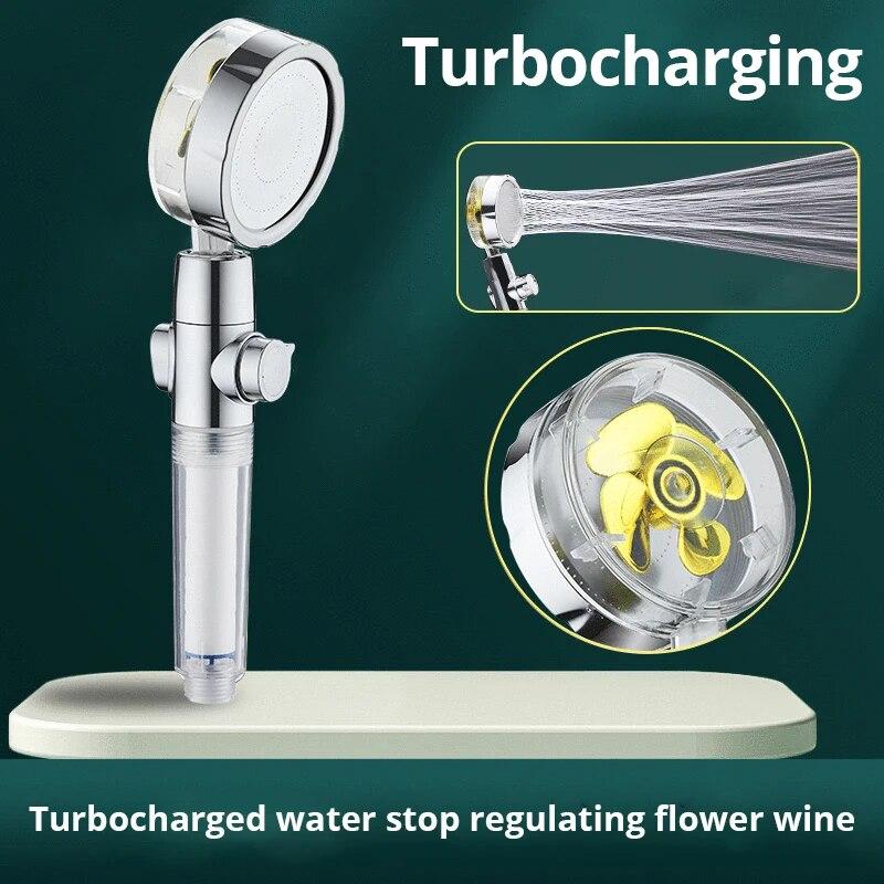 

Новая пропеллерная душевая головка с хлопковым фильтром, турбонаддувом, ручная душевая насадка высокого давления