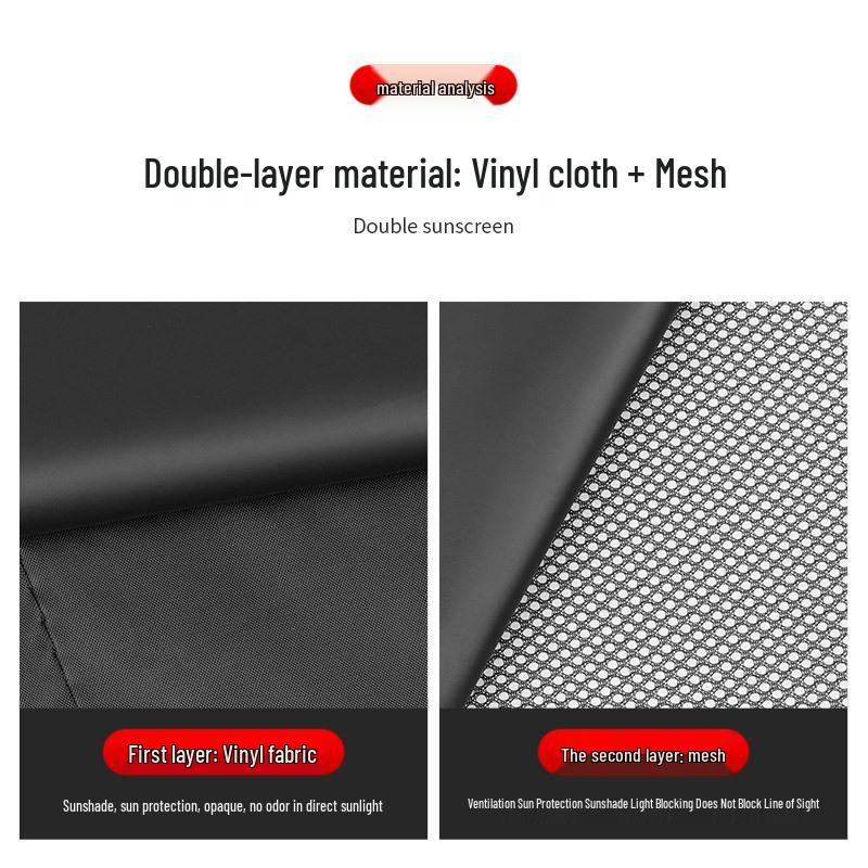 Magnetic Car Window Sun Shade & Privacy Curtain with Heat Insulation and Anti-Mosquito Net