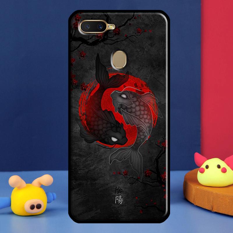 Koi Fish Yin Yang Art Case For Oppo A91 A5 A9 A16 A76 A96 A58 A78 A98 A52 A72 A74 A94 A54 S A57 A77 A15 A17 Cover