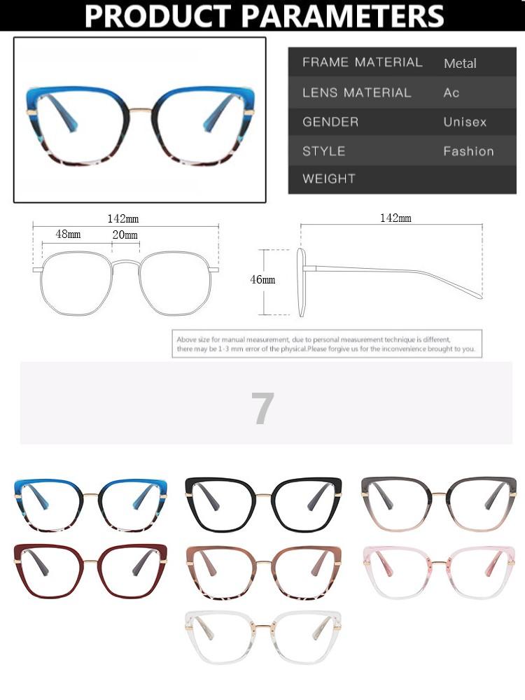 Latest Durable Metal Metal Cat Eye Eyeglasses for Ladies Rectangular Spectacle Frame Frame Glasses Girls Optics Glasses Eyewear Gradient Color
