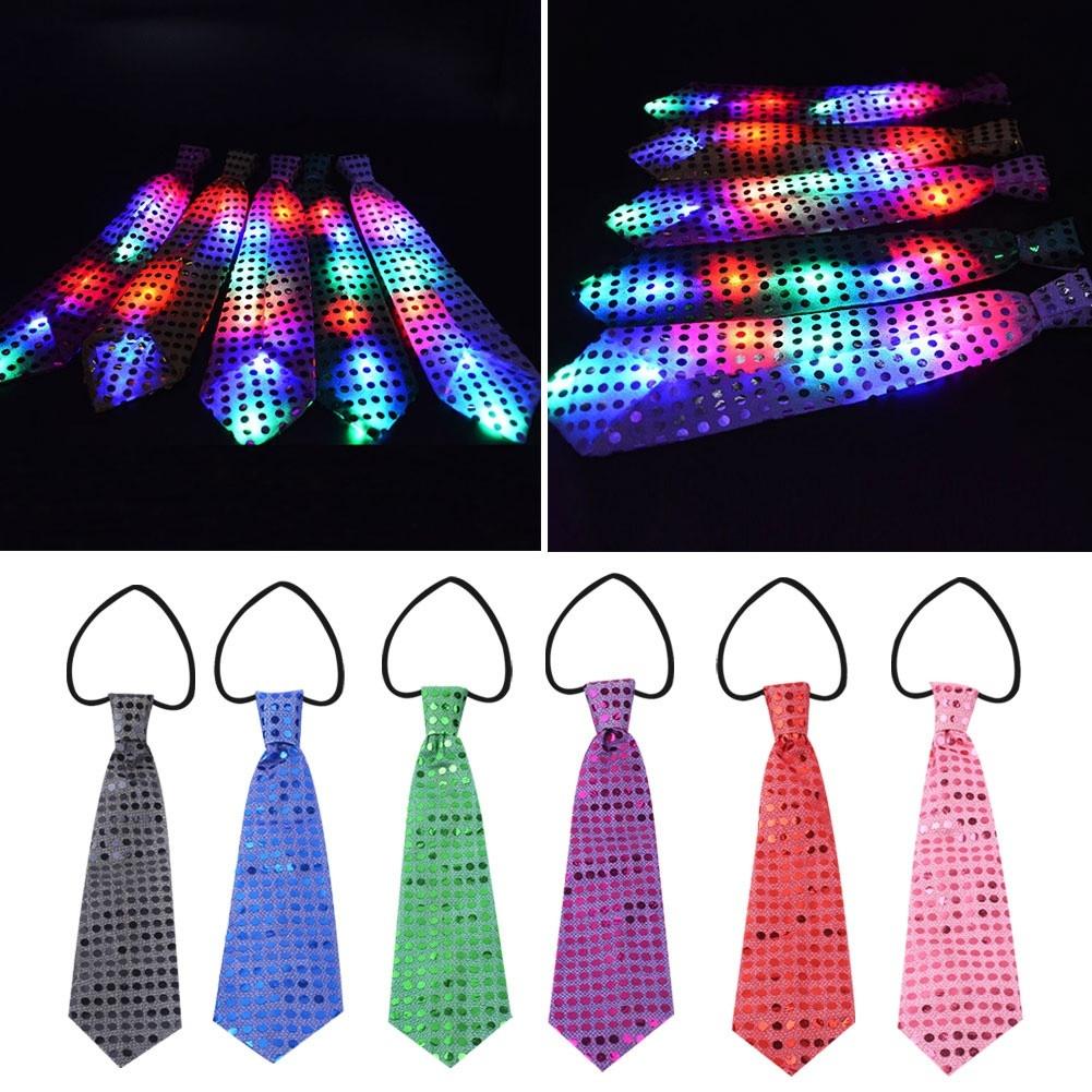 New Light Up  Flashing Striped Glowing EL Tie Luminous Necktie for Children Club Cosplay Tie