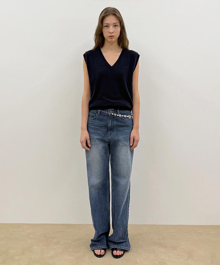 SINOON Sinoon Plain Knit Vest (Navy)