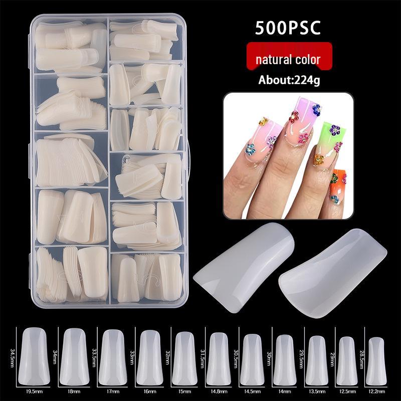 

500 Pieces Full Cover Fan-Shaped Duckbill Nail Tips - European & American Style