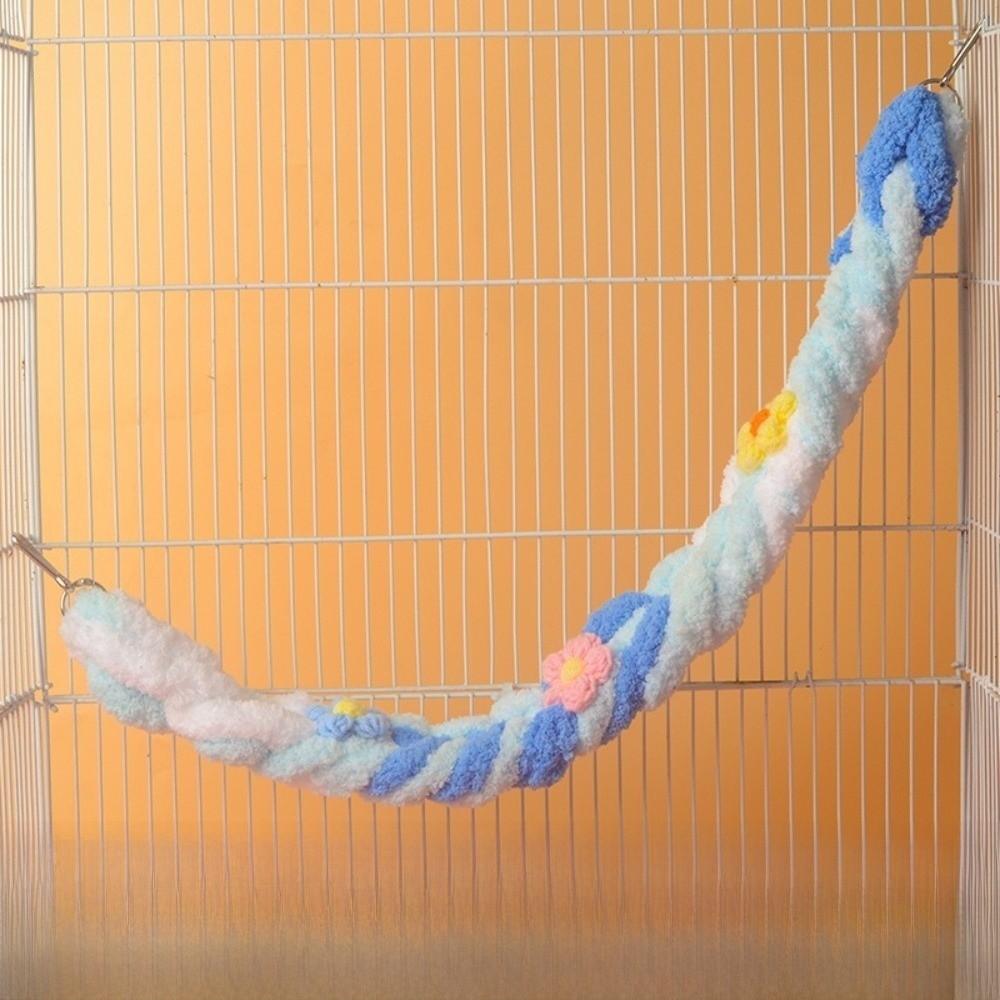 Cotton Rope Hamster Hanging Swing Chew Resistant Hand-Braided Knot Birds Climbing Rope Toy Interactive Entertainment