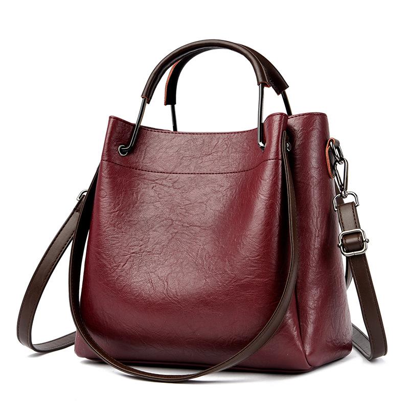 

Bucket bag women s bag 2025 new casual large-capacity commuter handbag trendy shoulder messenger bag бордовый