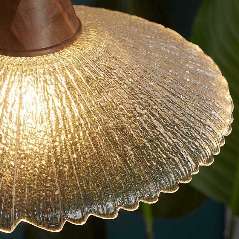 Japanese retro walnut glass chandelier Wabi-Sabi Cafe table Island restaurant bar glass chandelier