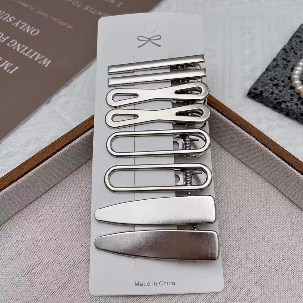 8PCS Metal Hair Clips Silver Bangs Clips Set Non-Slip Grip for Fine Hair Styling