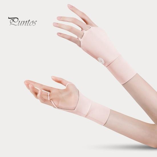 1 par de luvas de golfe de proteção solar de verão respiráveis para homens e mulheres esportes ao ar livre proteção UV luvas de seda gelada sem dedos capa de proteção solar