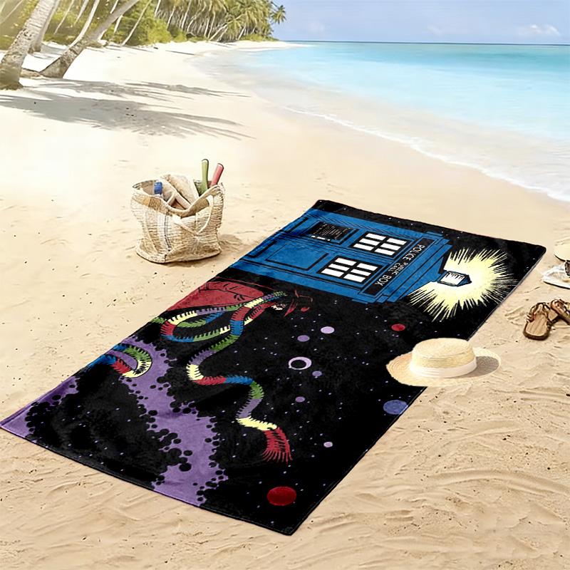 Doctor Who Print Beach Towel, Large Soft Quick Dry Towel for Beach Camping Swimming