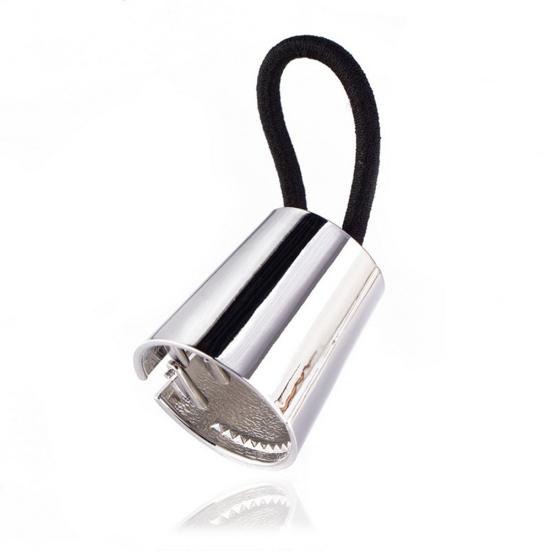 Trendiger Damen-Haarclip aus Legierung mit Horn-Design, dehnbarer Zopfgummi, elastisches Seil, Haarband