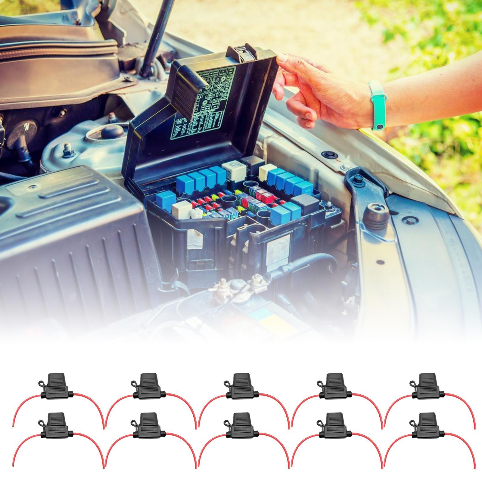 Waterproof Car Fuse Holder 10 Pieces Stable High-Strength Vehicle Circuit System Accessories for Electrical Equipment RV Auto China Mainland