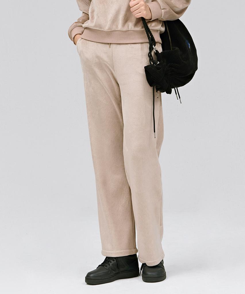 CHASECULT Women'S Brushed Wide Warm-Up Pants - Beige
