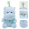 PP Cotton Hippo Stuffed Toy Fluffy Cartoon Hippo Doll Cute Bell Hippo Plush Toy  Home Decor